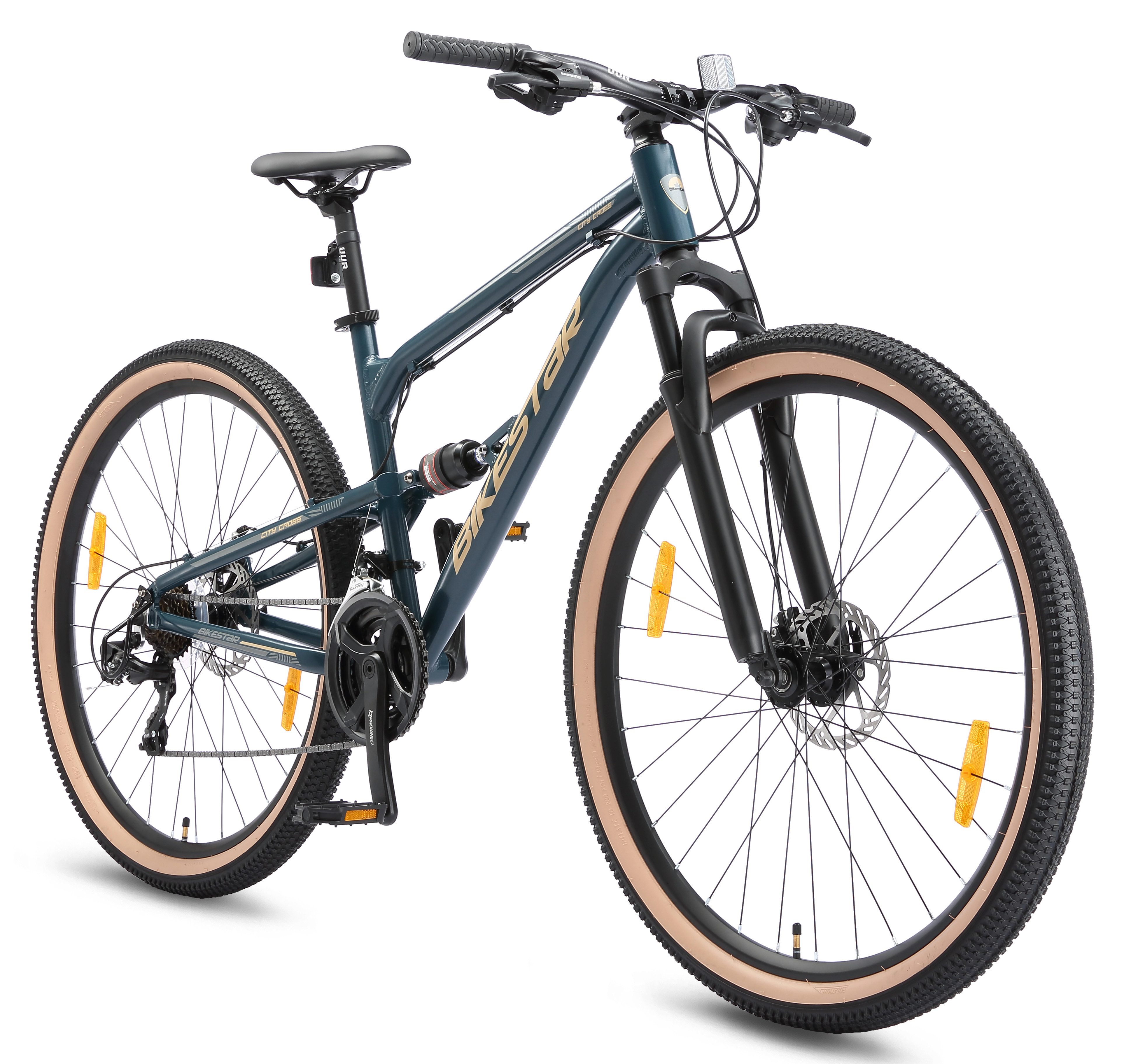 Bikestar Mountainbike, 21 Gang Shimano RD-TY300 Schaltwerk, Kettenschaltung, für Damen und Herren, Kettenschaltung