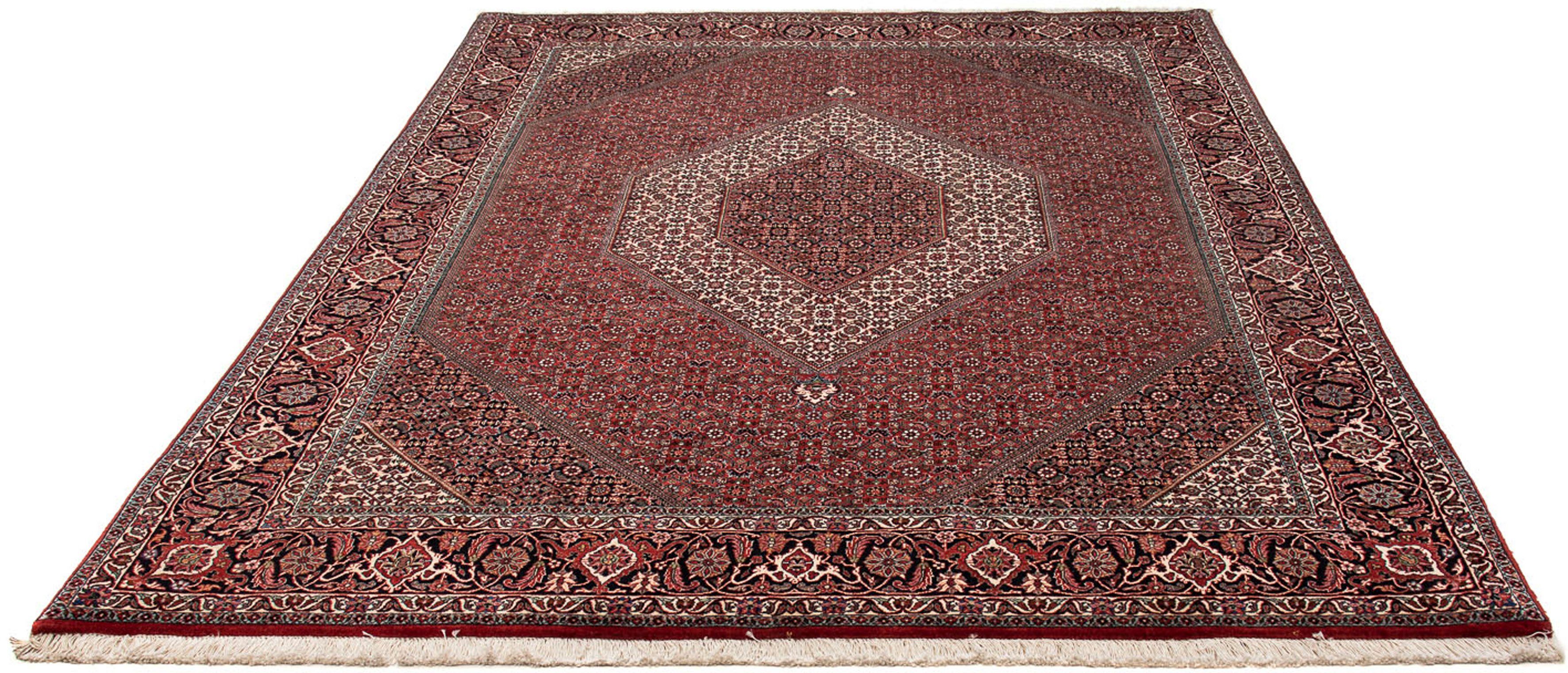 Orientteppich Perser - Bidjar - 253 x 202 cm - dunkelrot, morgenland, rechteckig, Höhe: 15 mm, Wohnzimmer, Handgeknüpft, Einzelstück mit Zertifikat