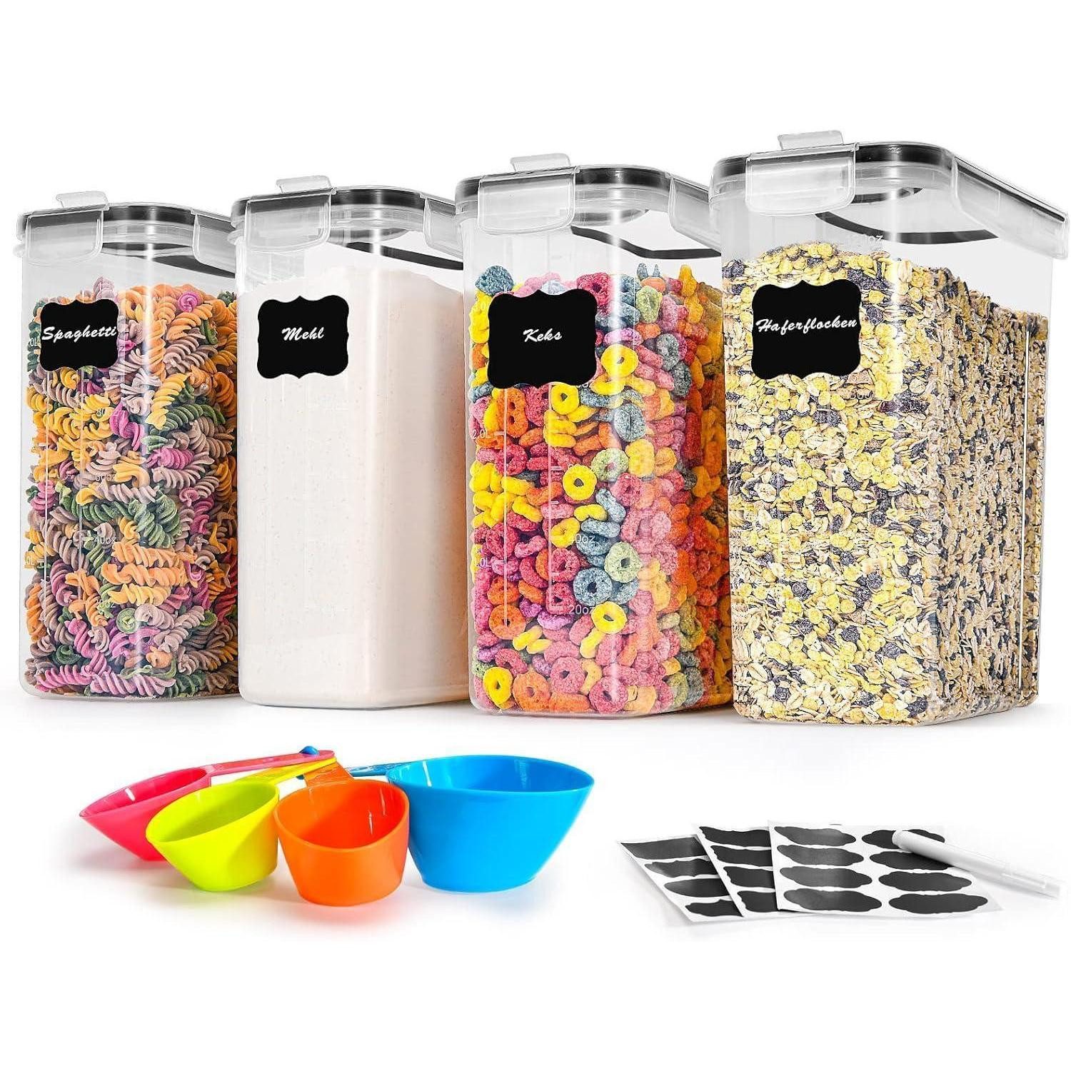 LuxusKollektion Vorratsdose Vorratsdosen 4L Set 4 tlg. Luftdicht Groß, BPA-frei, Aufbewahrungsbox