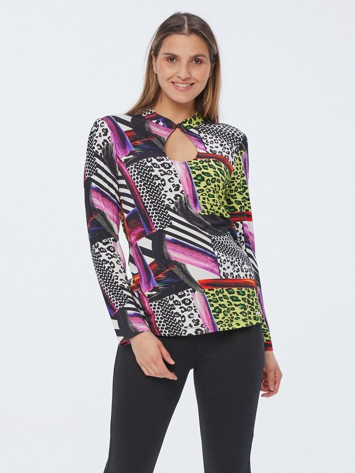 Sarah Kern Schlupfbluse mit Cut Out und Print