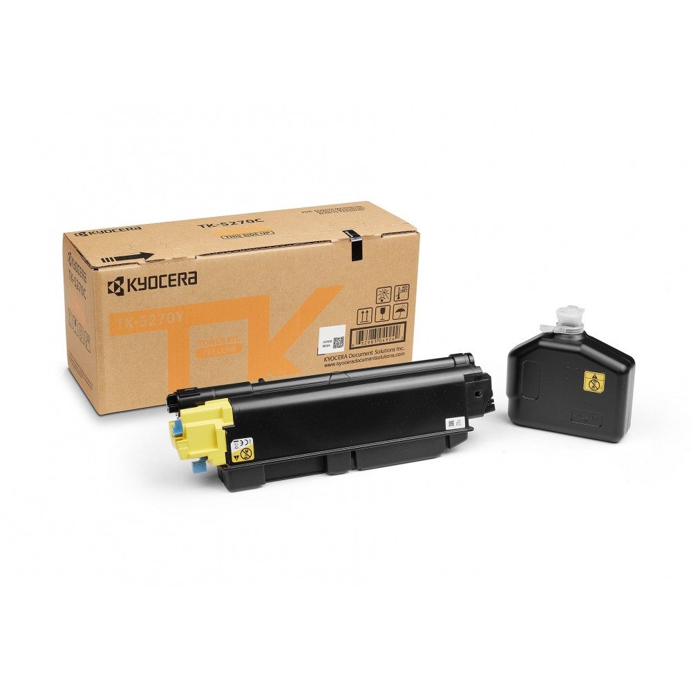 Kyocera Tonerpatrone Kyocera TK-5270Y Toner Gelb für Drucker., (Echt/Original, Echt/Original), Original Kyocera Tonerkartusche