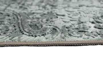 Teppich Teppich Paisley Muster Wohnzimmerteppich waschbar in Anthrazit Grau, Teppich-Traum, rechteckig, Höhe: 0.5 mm