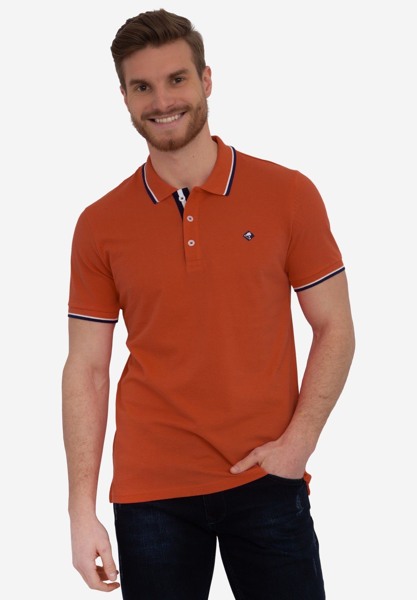 Sir Raymond Tailor Poloshirt Marcus Terra Cotta-White