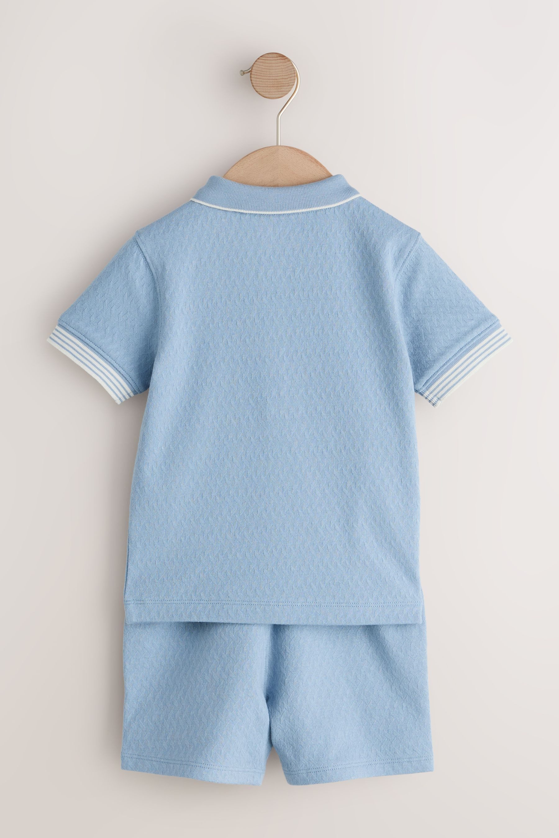 Next Shirt & Shorts Kurzarm-Polohemd mit Reißverschluss und Shorts (2-tlg)