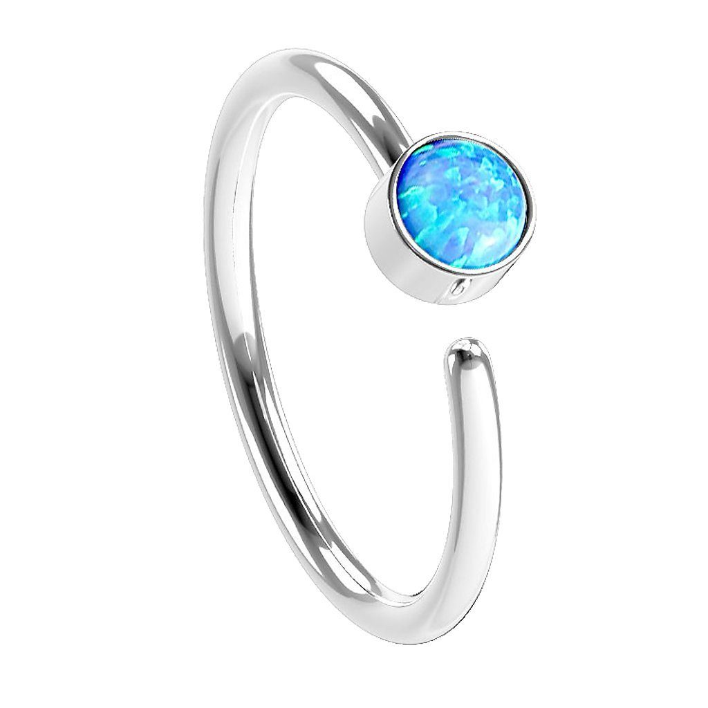 Nasenpiercing Piercing eloxiert Hoop Lippen Ring mit Opal Stein