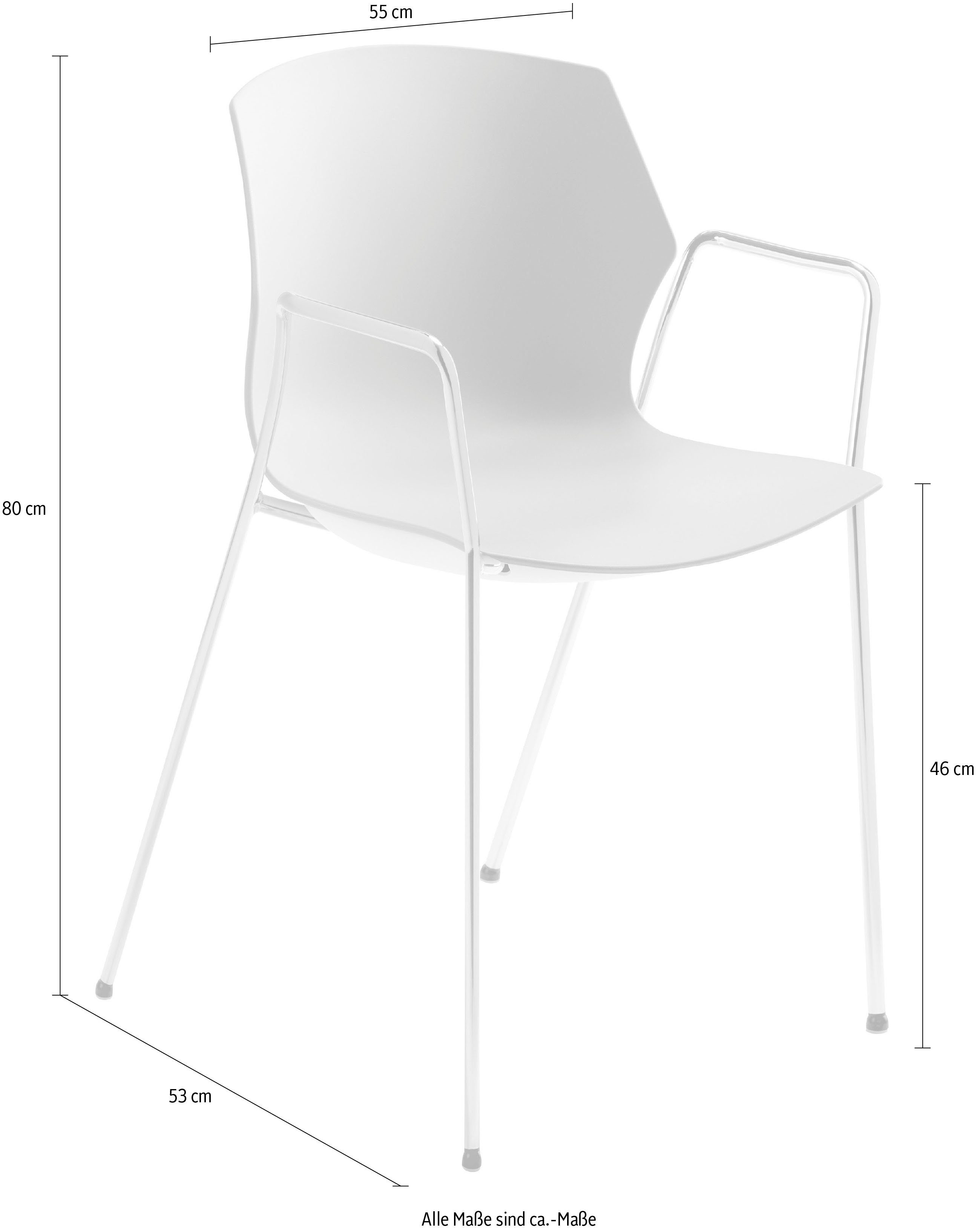 2510, Mayer | Besucherstuhl stapelbar Weiß Weiß Stück bis 6 Sitzmöbel