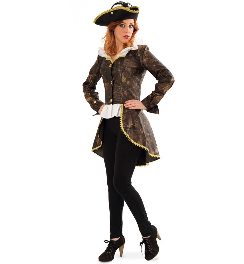 Fries Kostüm Damen Steampunk Kostüm Jacke Leonore mit Hemdeinsatz Karneval