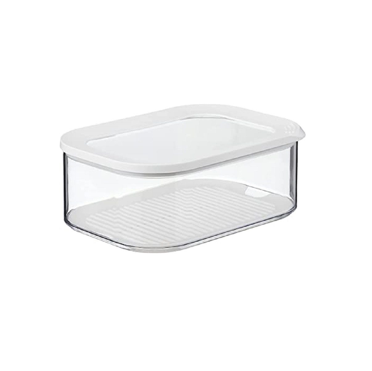 Mepal Vorratsdose Käsedose Modula, 2000 ml, mit Antikondenseinsatz, Nordic White, Styrol-Acrylnitril (SAN), Polyethylen (PE), Kühlschrankdose für Käsestücke & Scheibenkäse, spülmaschinenfest