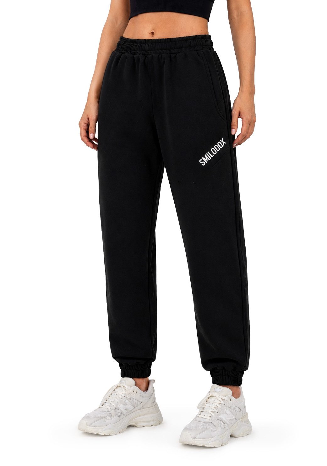 Smilodox Jogginghose Saria Damen, Sweatpants aus Baumwole, Regular Fit, Gym & Freizeit Soft Touch, Tunnelzug, Rippbund, Gymwear