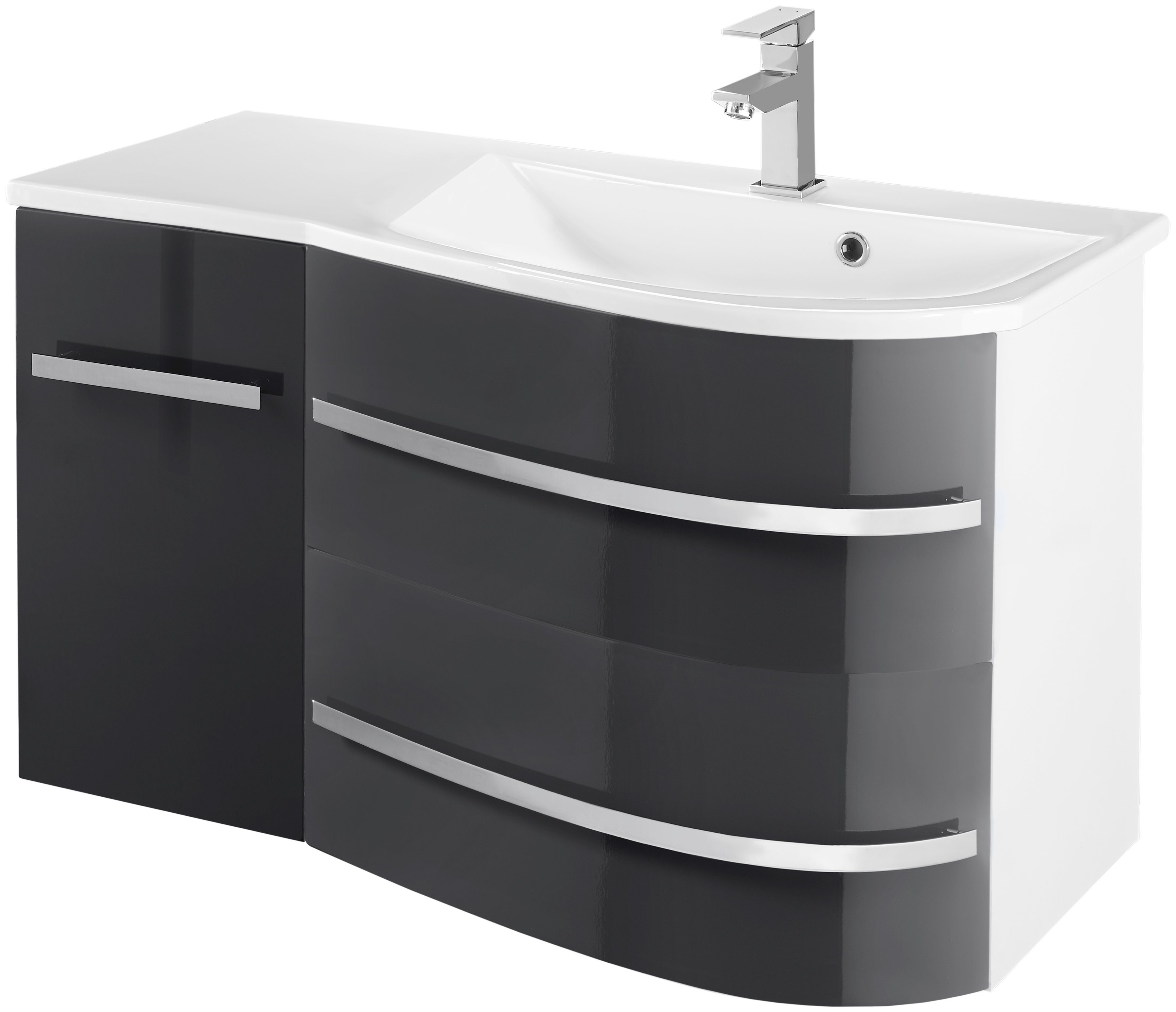 welltime Waschtisch OSLO, Breite 90 cm, Badmöbel mit geschwungener Front, A günstig online kaufen