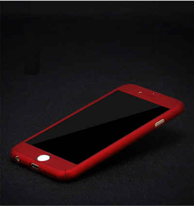 König Design Handyhülle Samsung Galaxy J5, Samsung Galaxy J5 Handyhülle 360 Grad Schutz Full Cover Rot
