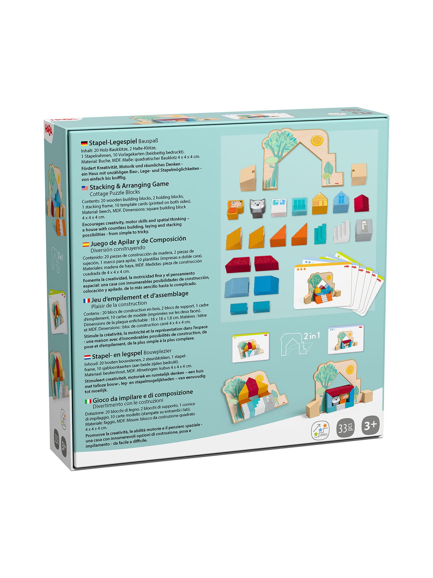 Haba Steckpuzzle Stapel-Legespiel Bauspaß, Puzzleteile, Puzzle zum Stecken, Holzsteckpuzzle, Shape Puzzle