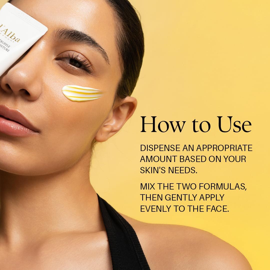 d'Alba Gesichtspflege Italian weißer Trüffel Double Serum & Cream 2-in-1-Intensivpflege Creme für Elastizität und Glanz, milde und vegane Doppelcreme, Premium-Weißer Trüffel-K-Beauty