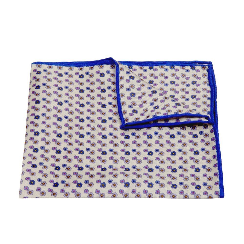 BGENTS Einstecktuch Handrolliertes Einstecktuch aus Seiden-Twill mit Blüten-Muster