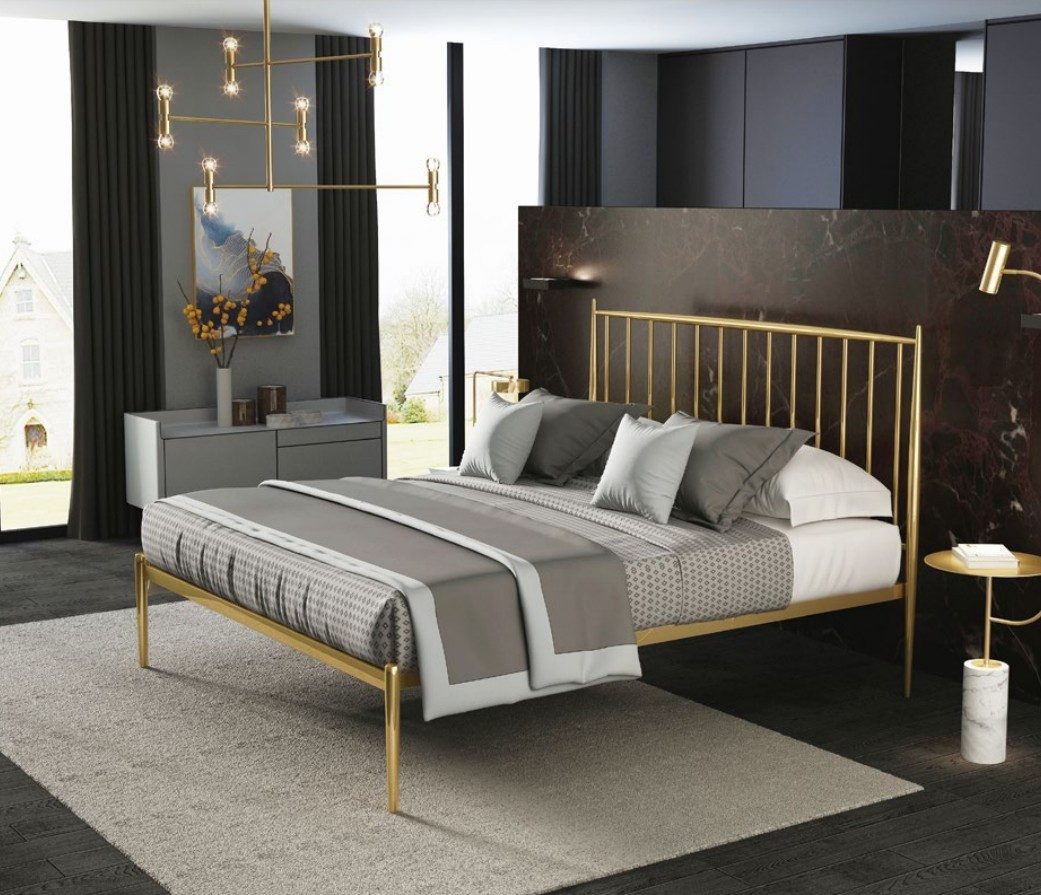 Xlmoebel Polsterbett Designer Doppelbett aus italienischem Leder mit modernem Design (1-tlg., Bett), Hergestellt in Europa