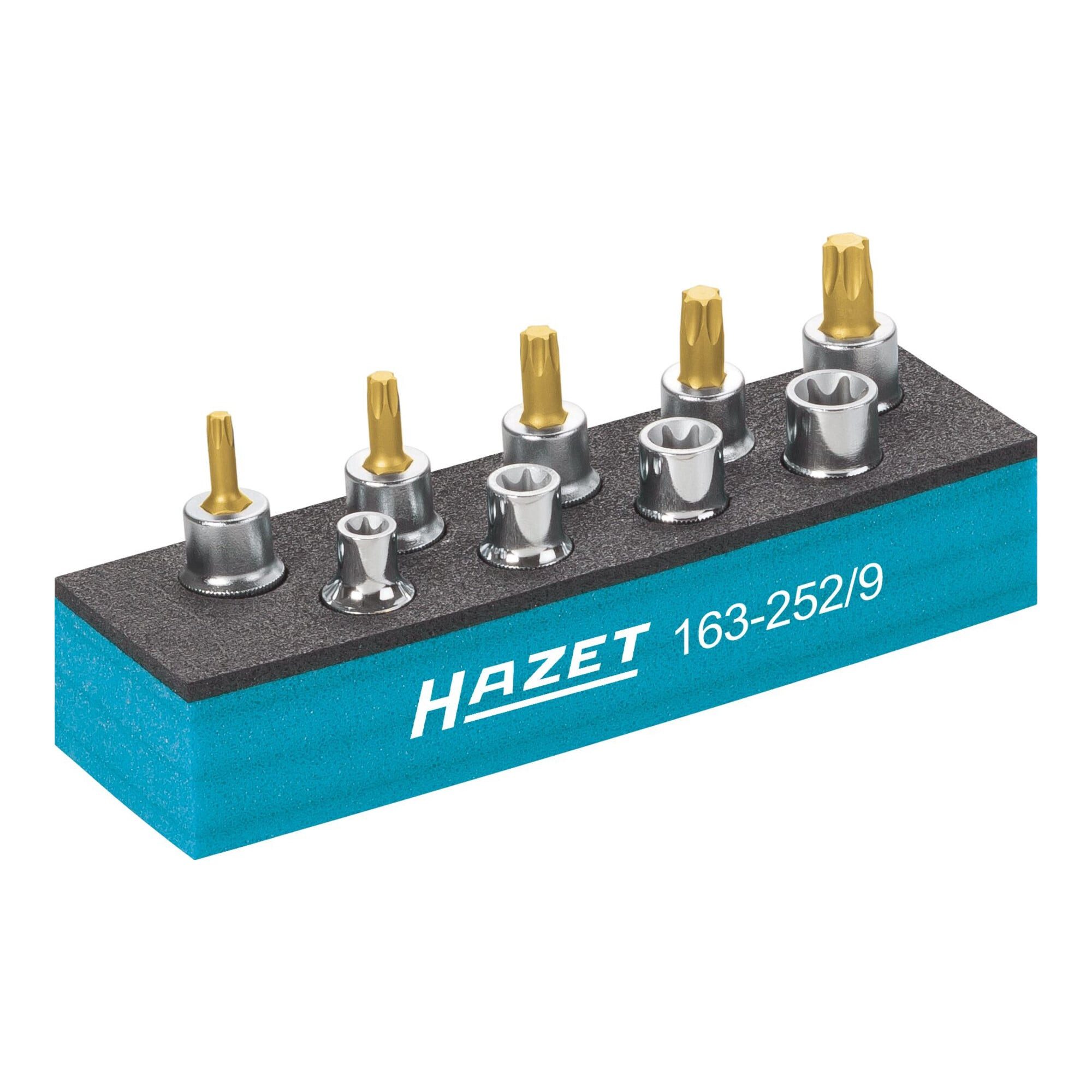 HAZET Crimpzange HAZET Werkzeug-Satz, TX 163-252/9 Vierkant hohl 10 mm (3/8 Zoll) Außen