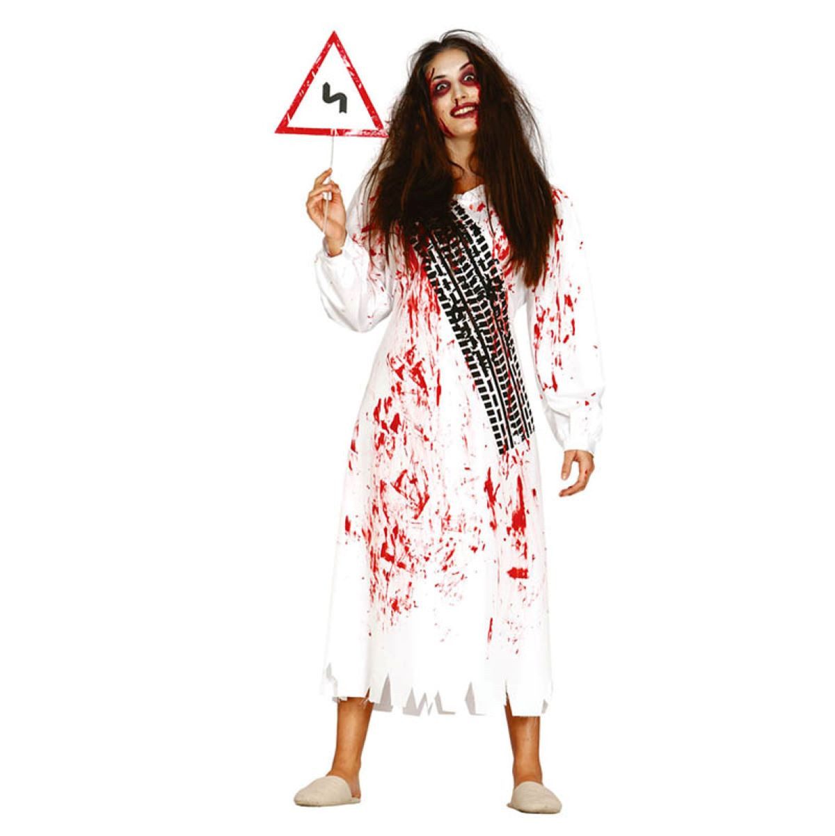 Fiestas Guirca Hexen-Kostüm Kostüm Lady Zombi Unfall (Kleid, Schild) Gr.38/40