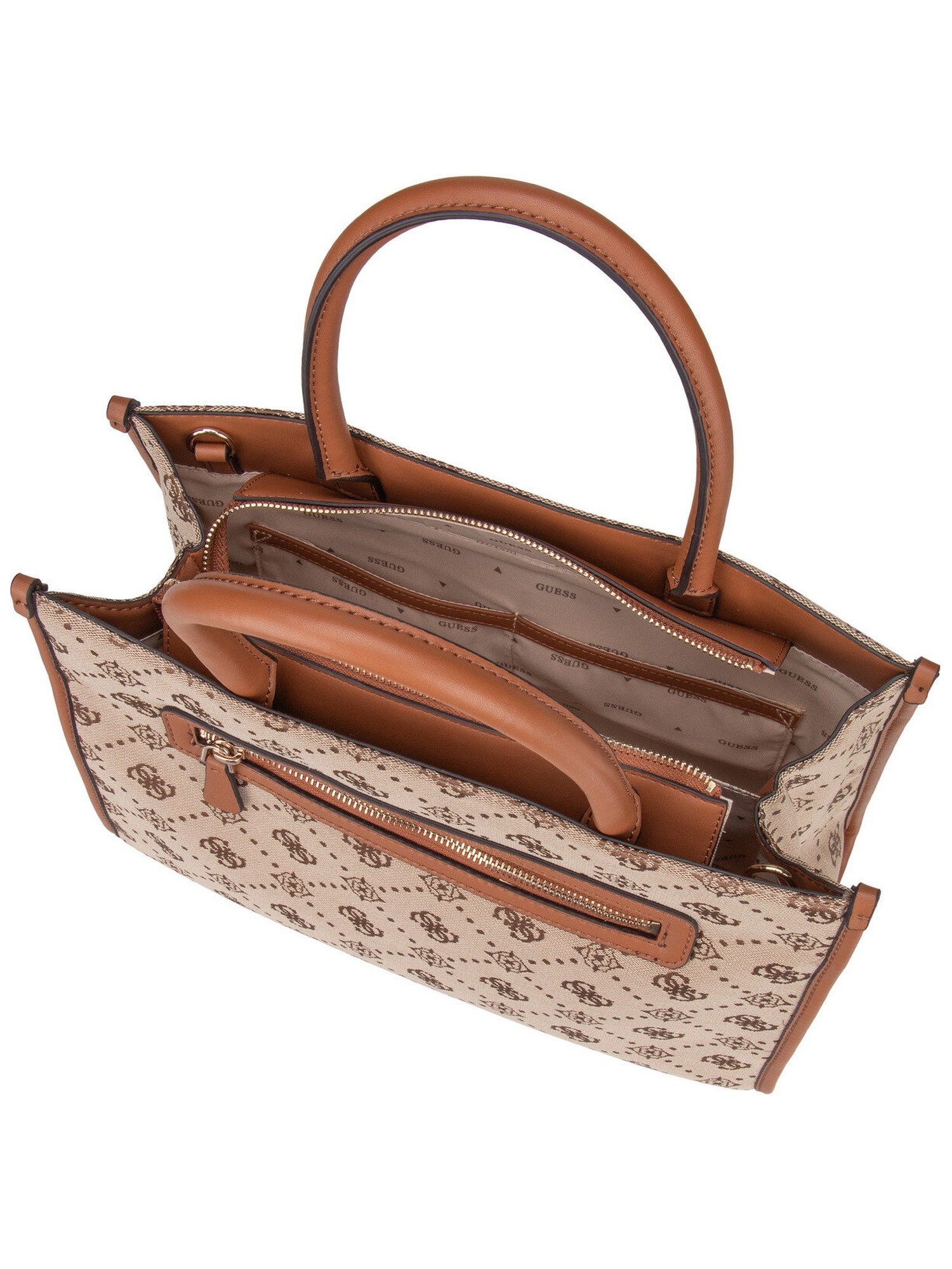 Guess Handtasche Neda 2 Comp TO 54220 Logo, Henkeltaschen