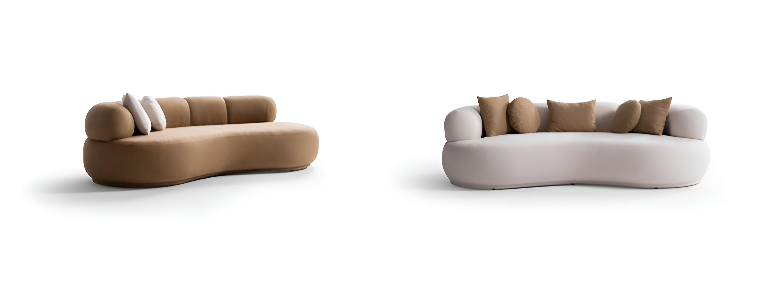 JVmoebel Polstergarnitur Braunes Sofa von JVMoebel mit modernem Design und Kissen, (Set, 2-tlg)