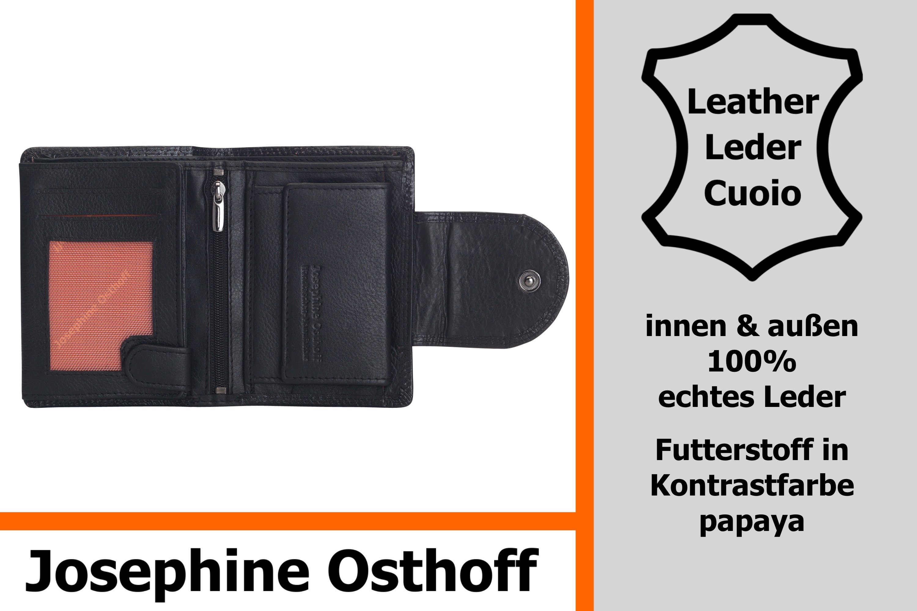 Geldbörse Josephine Brieftasche Osthoff schwarz Wiener Minibrieftasche