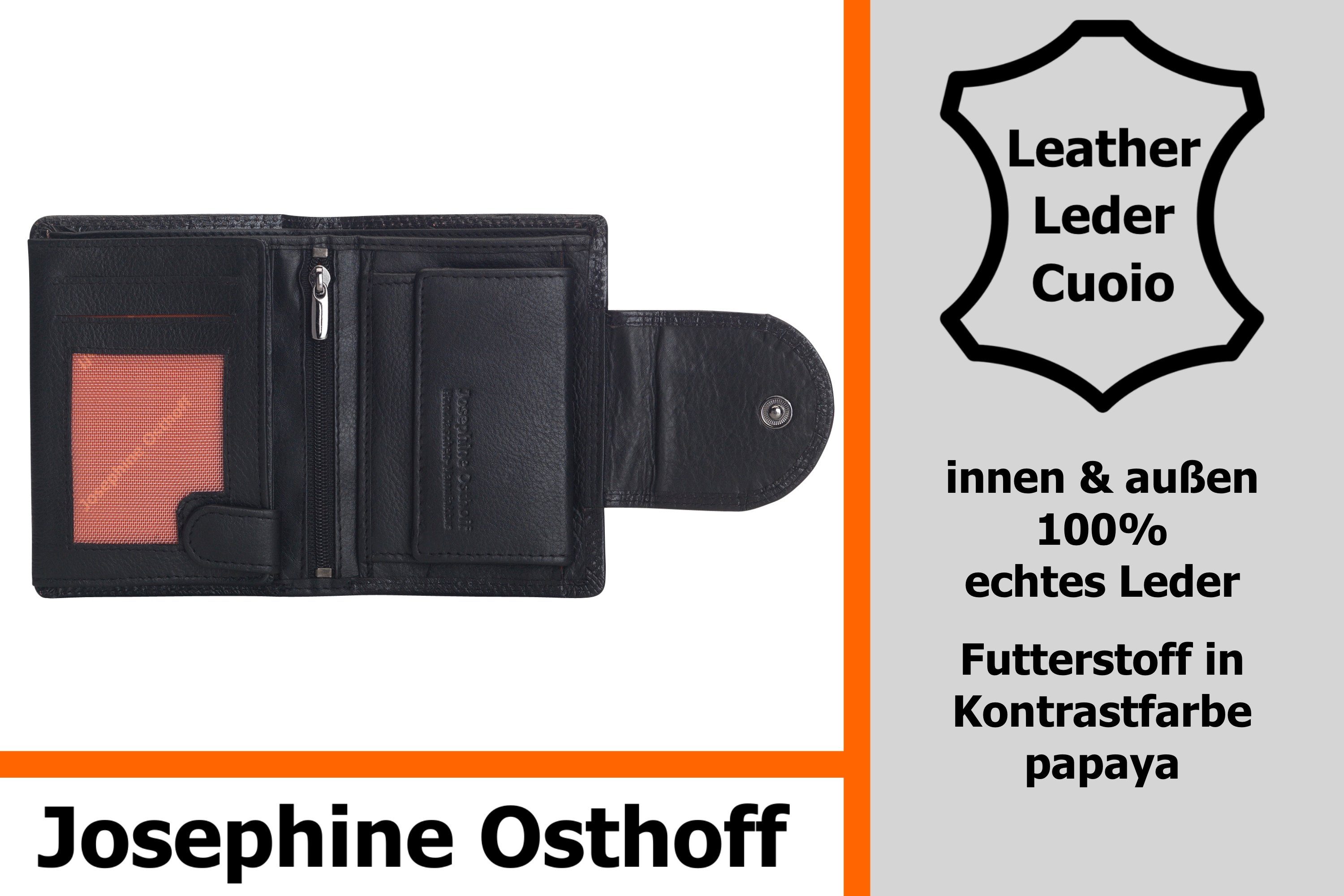 Josephine Osthoff Brieftasche Wiener Minibrieftasche Geldbörse schwarz