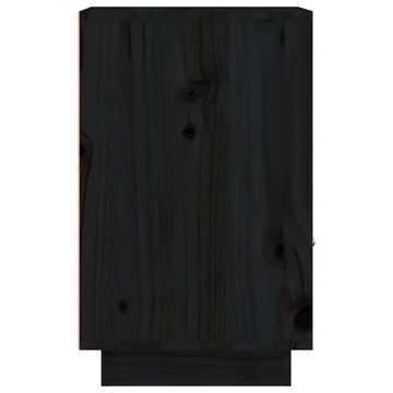 furnicato Nachttisch Schwarz 40x34x55 cm Massivholz Kiefer