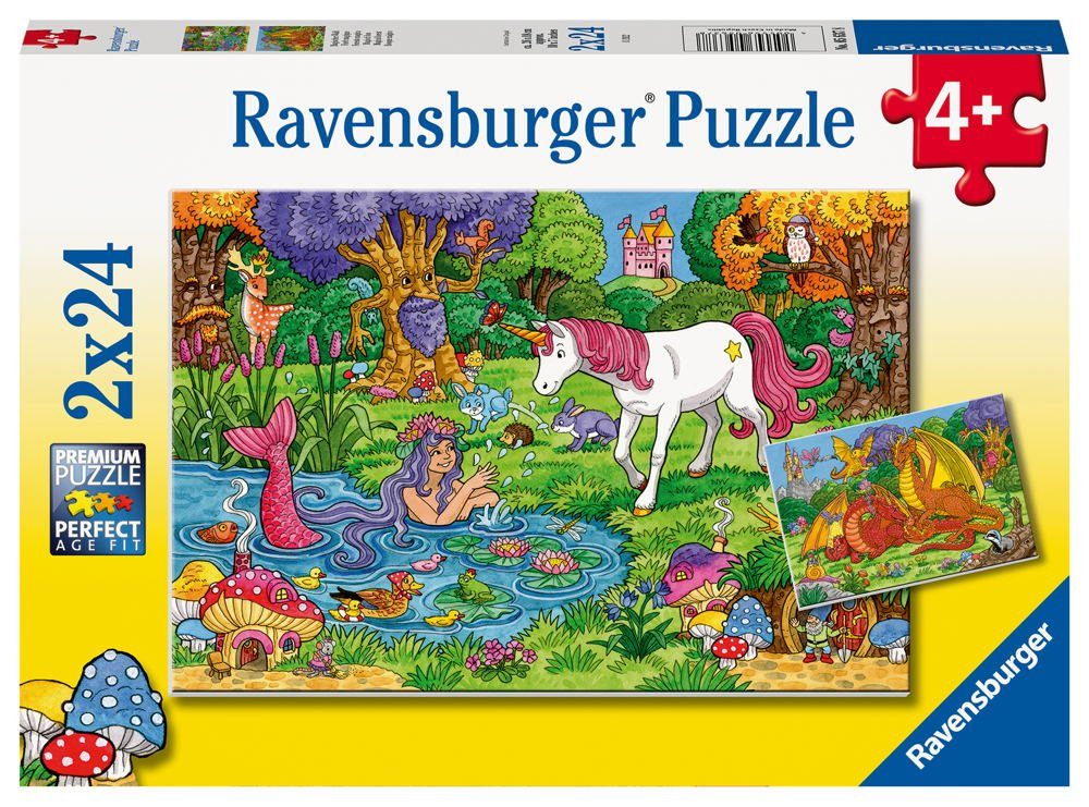 Ravensburger Puzzle 2 x 24 Teile Puzzle Magischer Wald 05637, 24 Puzzleteile