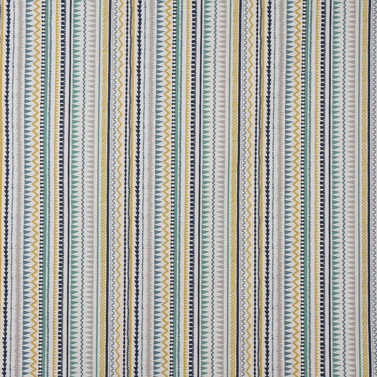 St), Ethno grau SCHÖNER SCHÖNER 245cm, LEBEN. in handmade, Vorhang vorgewaschen weiß made Vorhang Streifen (1 blau gelb Inka blickdicht, Smokband LEBEN., Germany, Baumwolle,