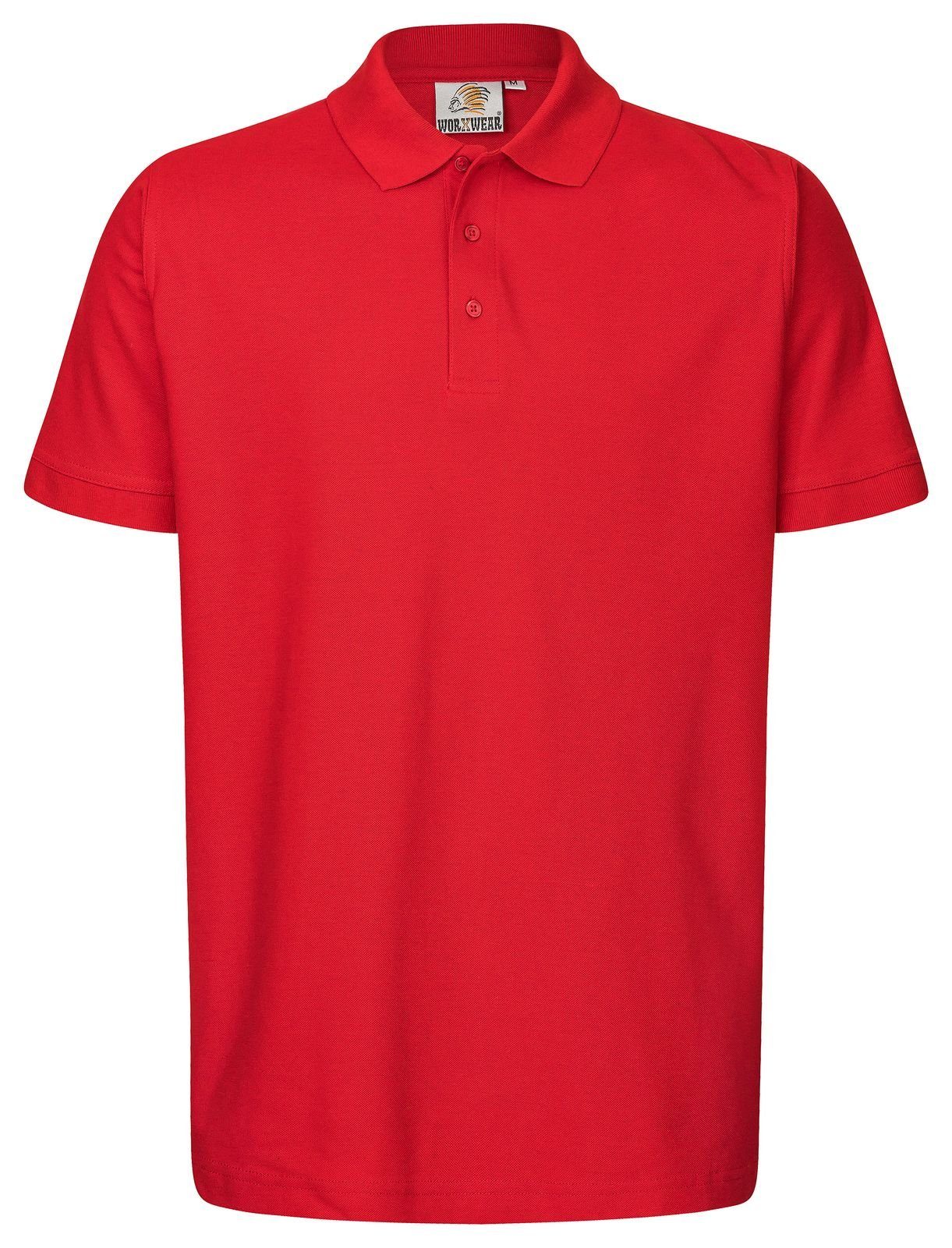 strapazierfähiges Rot Poloshirt < (Spar-Set, Rosa, WORXWEAR 3er-Pack) 5% Herren mit Einlaufwert Gelb, Poloshirt