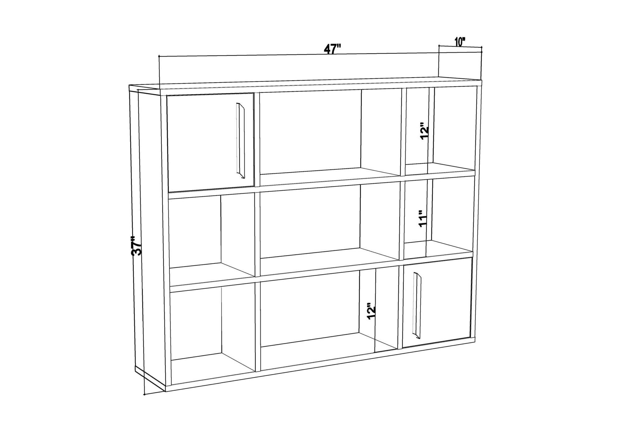 Decor Bücherregal Randall cm 93,6x120x25 RTC, Skye Bücherregale, Anthrazit,