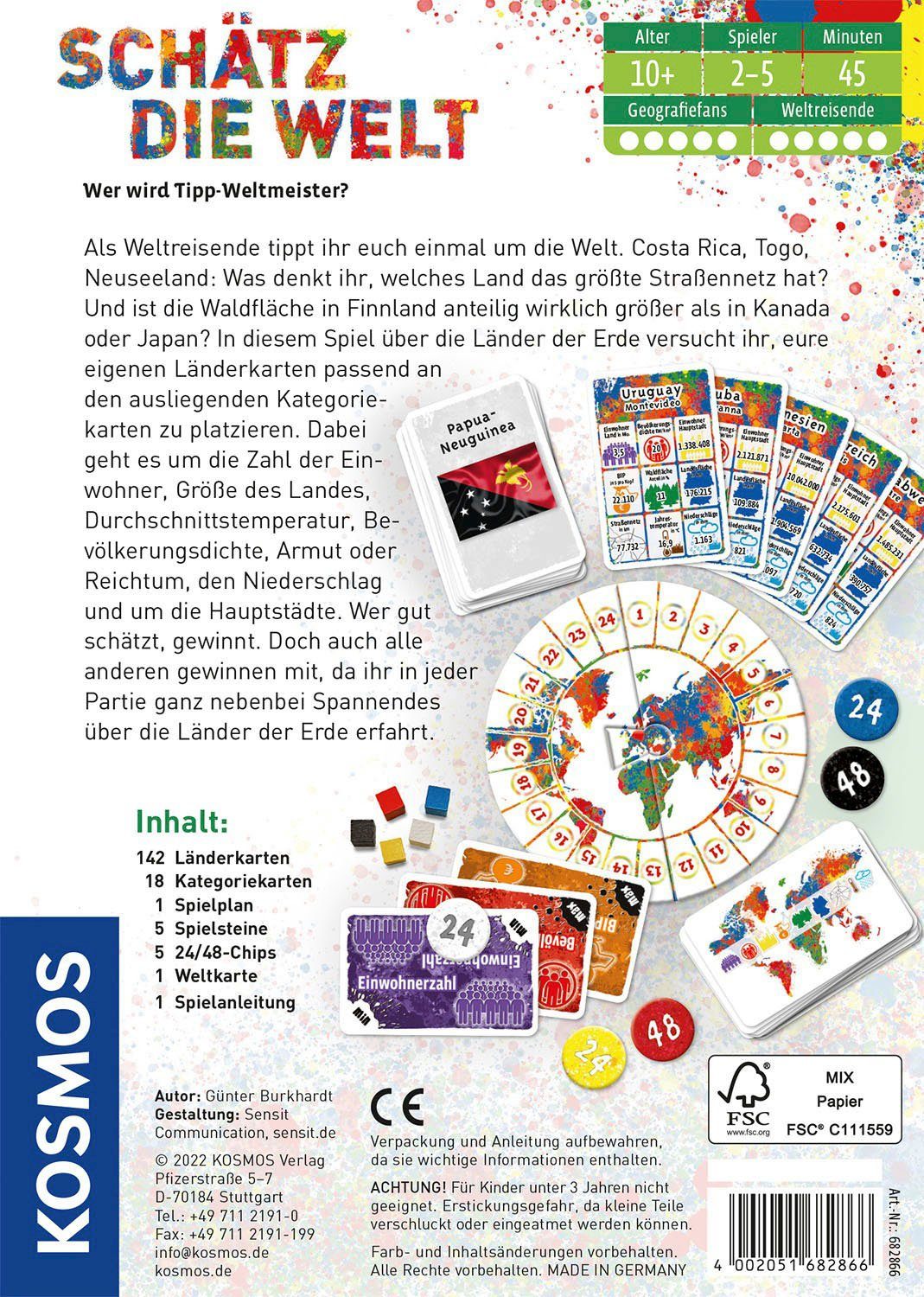Kosmos Spiel Schätz die Welt, Brettspiel, Made in Germany