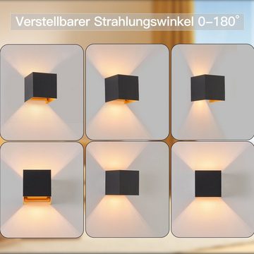 ZMH Wandleuchte Innen LED Wandlampe - Up und Down Außenlampe Wand IP65, Mit G9 Leuchtmittel, 3000k, Schwarz-Gold, 3000K G9 Wandstrahler für Wohnzimmer