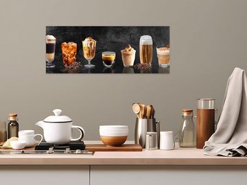 artissimo Glasbild Glasbild 80x30cm Bild aus Glas Küche Küchenbild vintage Cafe braun, Essen und Trinken: Kaffee-Spezialitäten