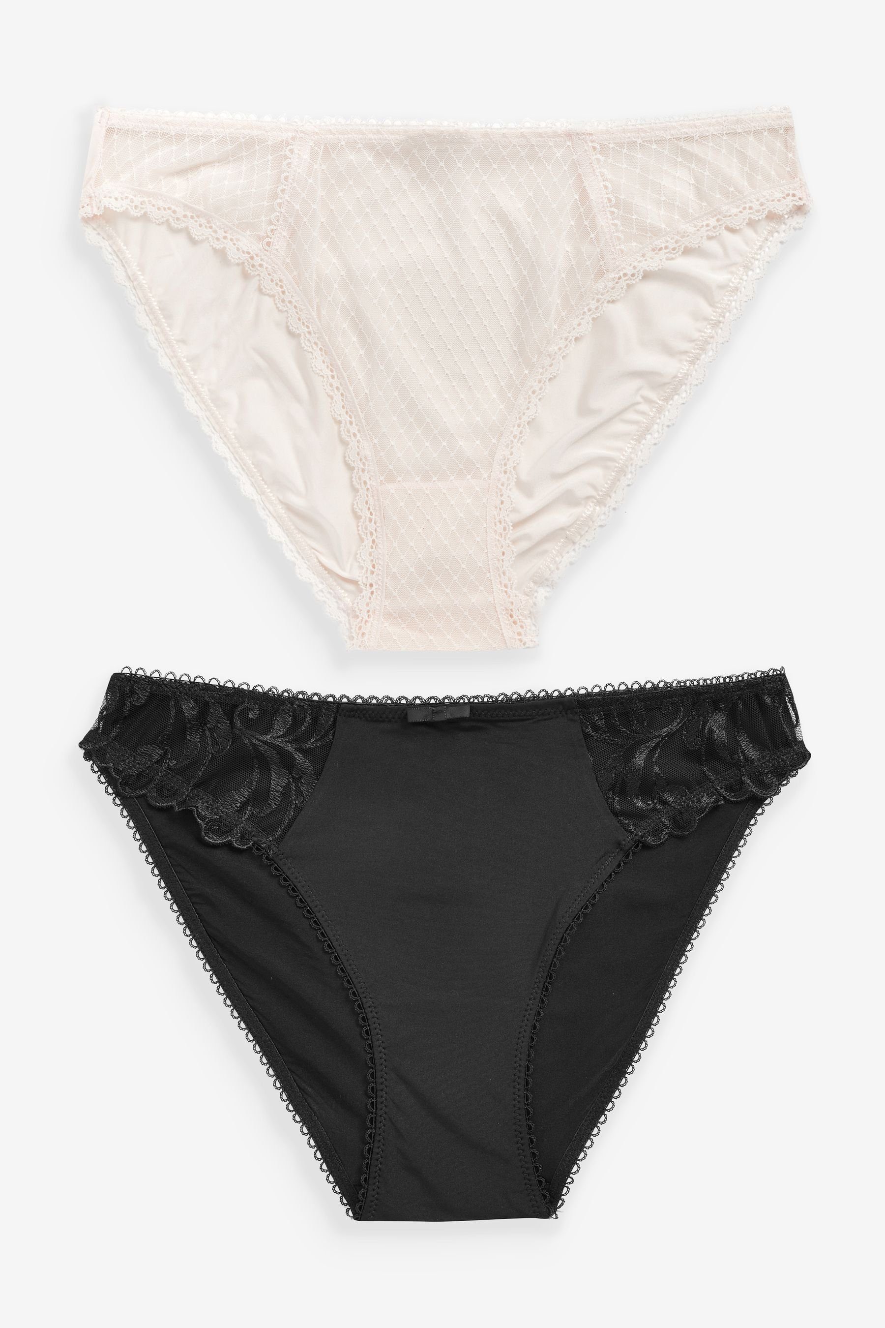 Slip 2er-Pack Slips mit Stickerei und hohem Bein