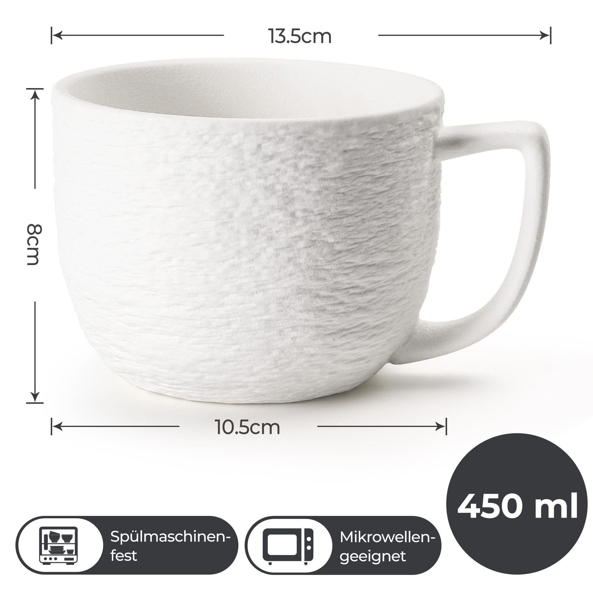 MiaMio Tasse Oasis Mugs Set of 4 White