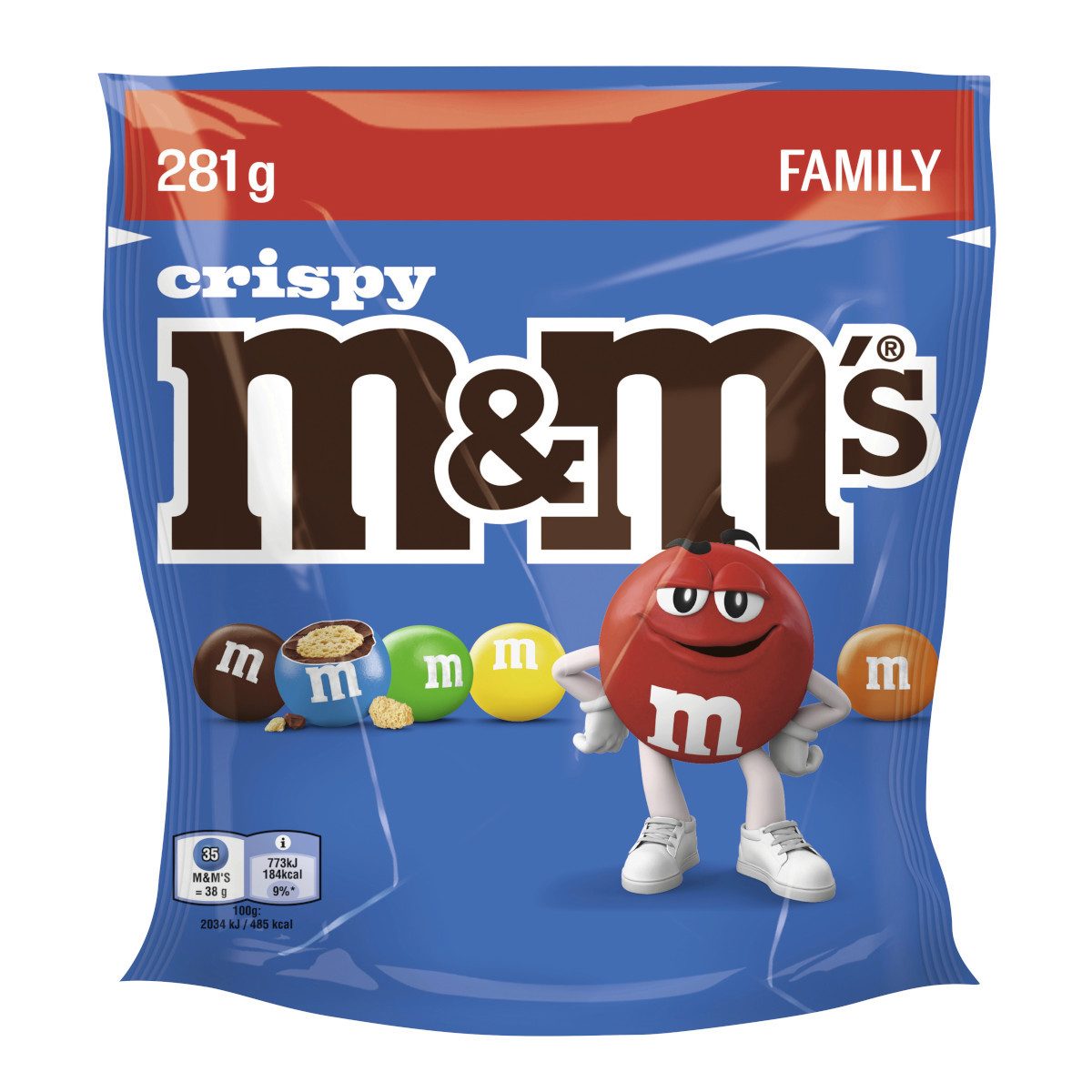 M&M's Schokolade, M&M'S Crispy Knusperreiskern in Milchschokolade Packung 281g