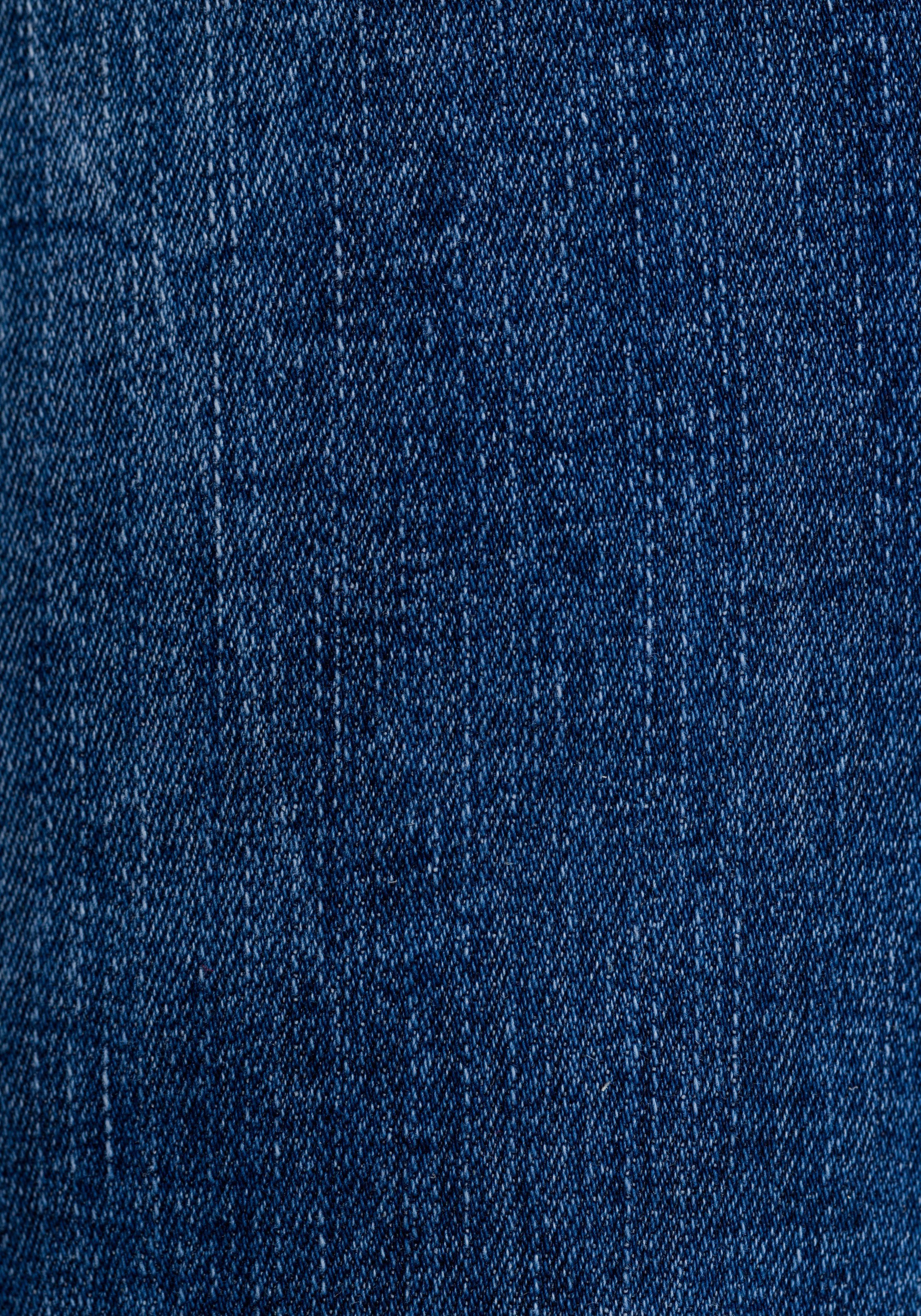 GANG Slim-fit-Jeans 94CARLI mid Knopfleiste offener mit blue