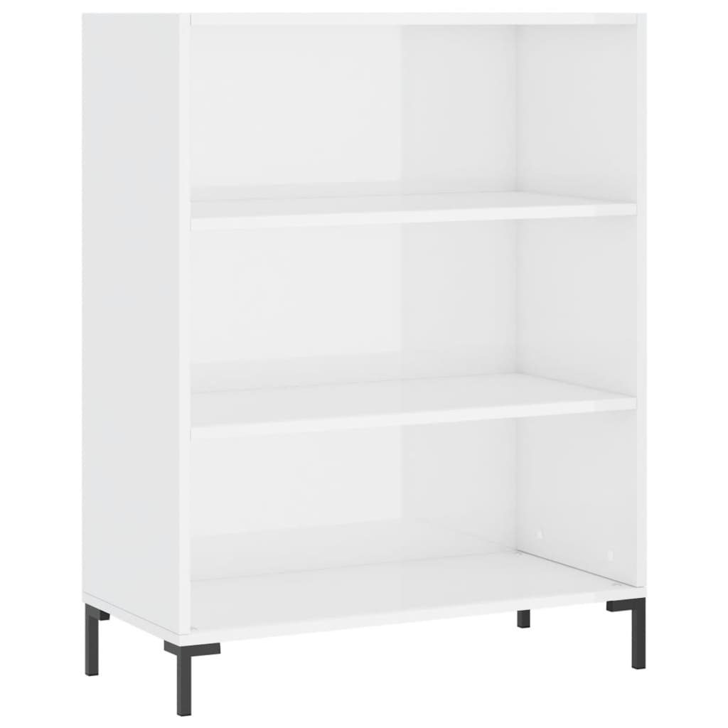 furnicato Bücherregal Hochglanz-Weiß 69,5x32,5x90 Holzwerkstoff cm