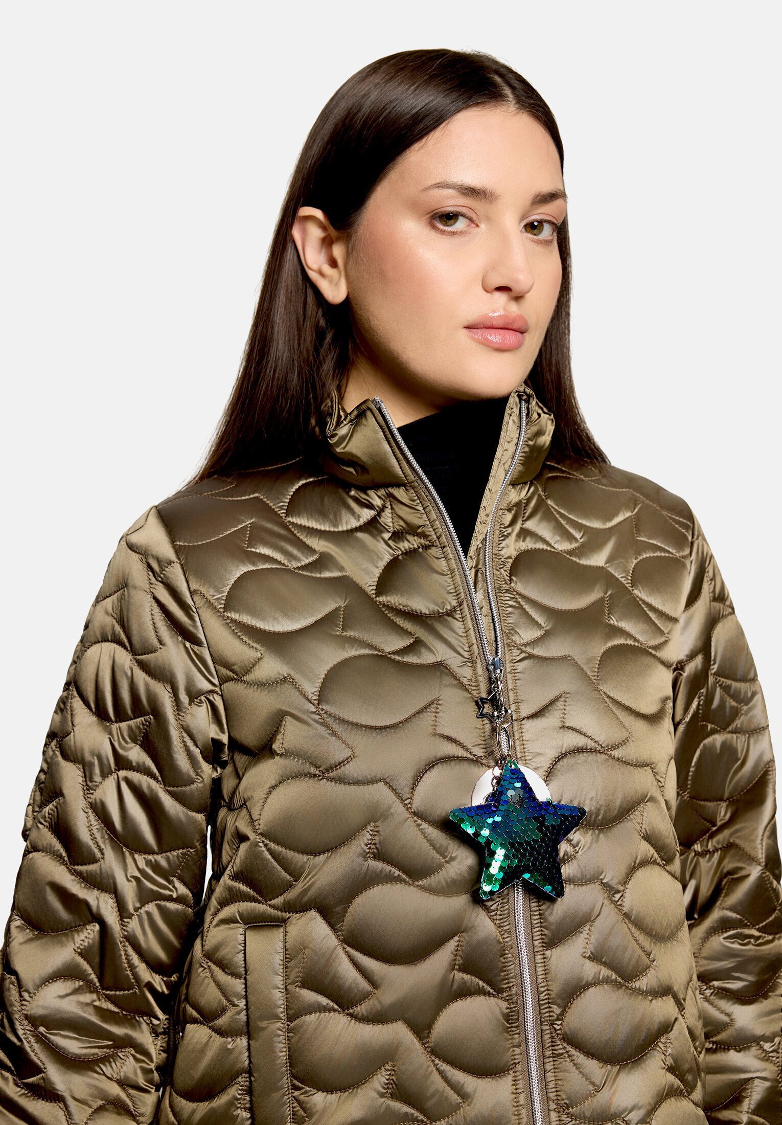 Cartoon Steppjacke Damen mit Eingrifftaschen