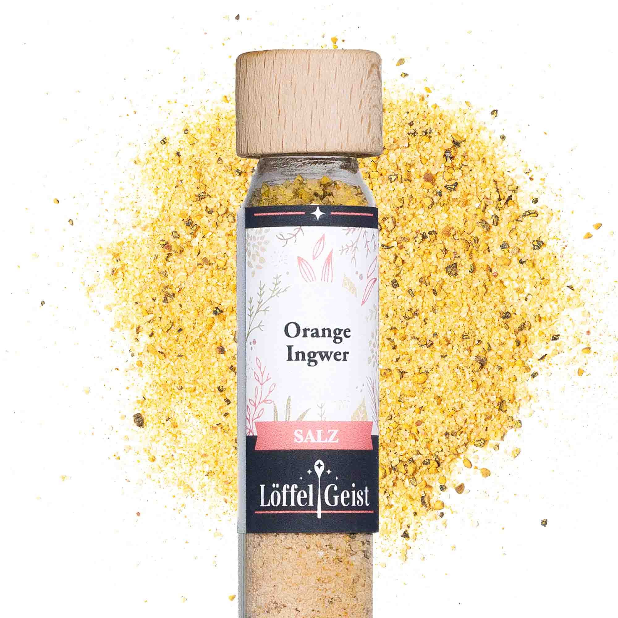 Löffelgeist Gewürz Orange Ingwer Salz(59g im praktischen Dosierglas)