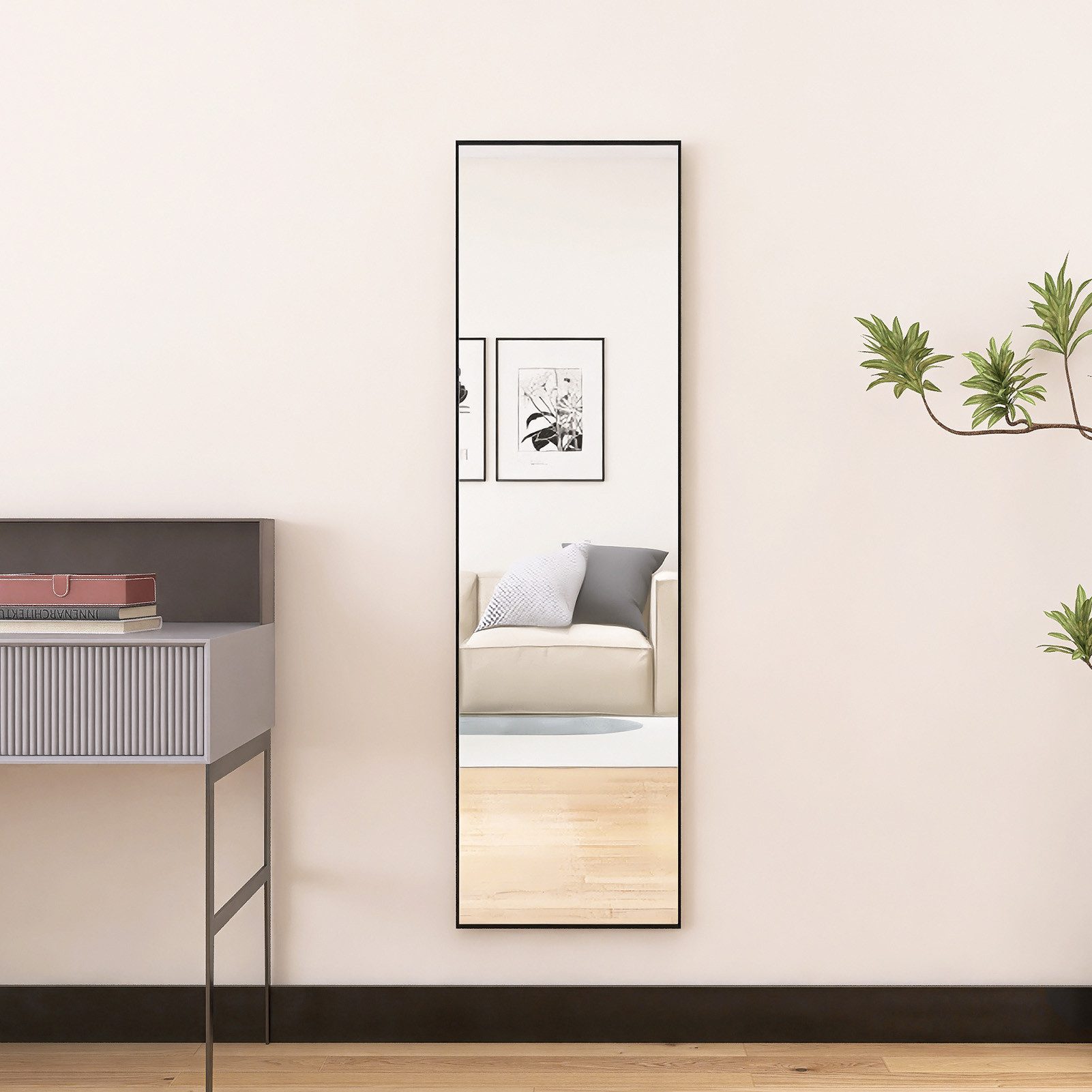 FUROKOY Ganzkörperspiegel Standspiegel mit Ständer, Metallrahmen günstig online kaufen