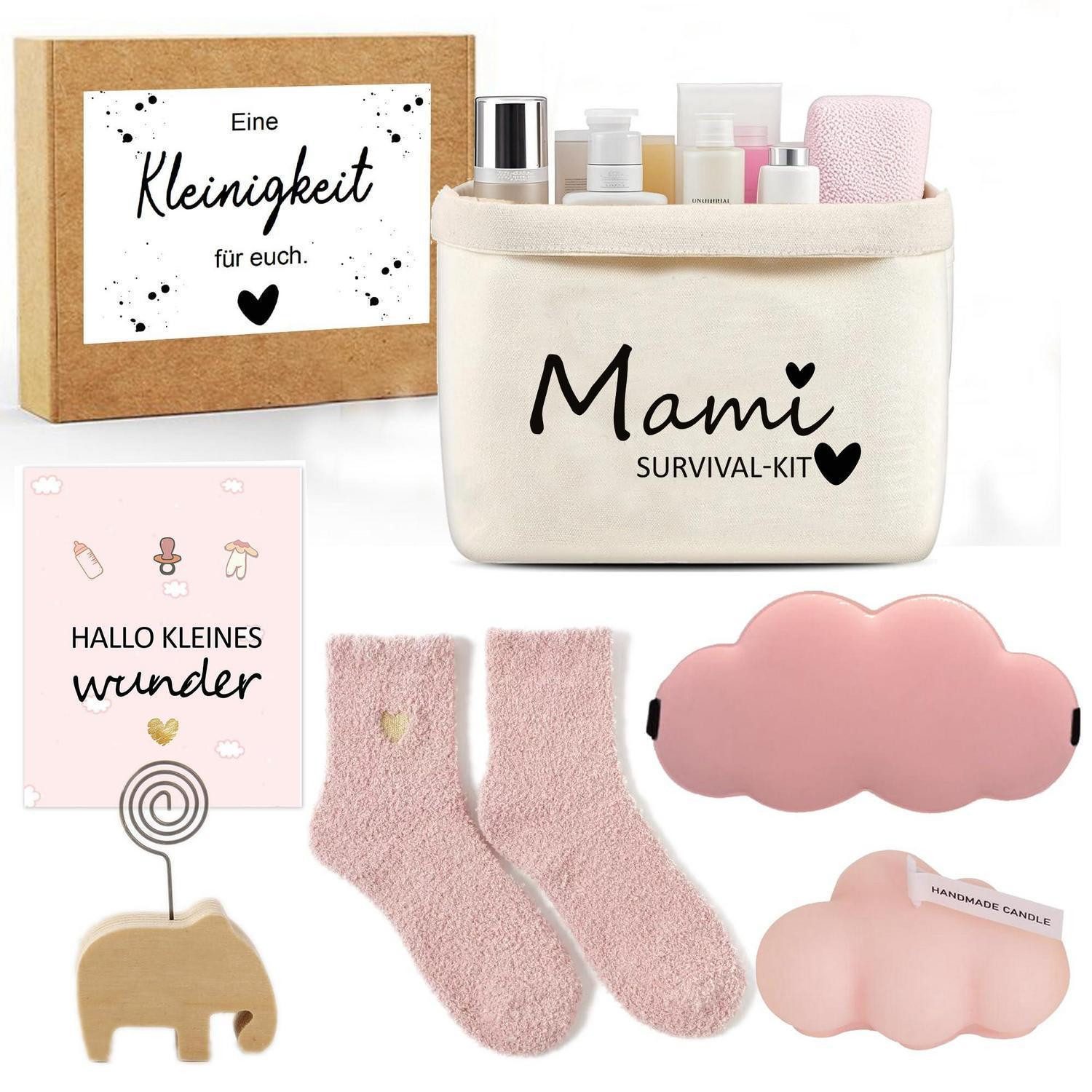 LuxusKollektion Geschenkbox Geschenkset Mutter Kosmetiktasche Duftkerze Socken Augenbinde (1 St)