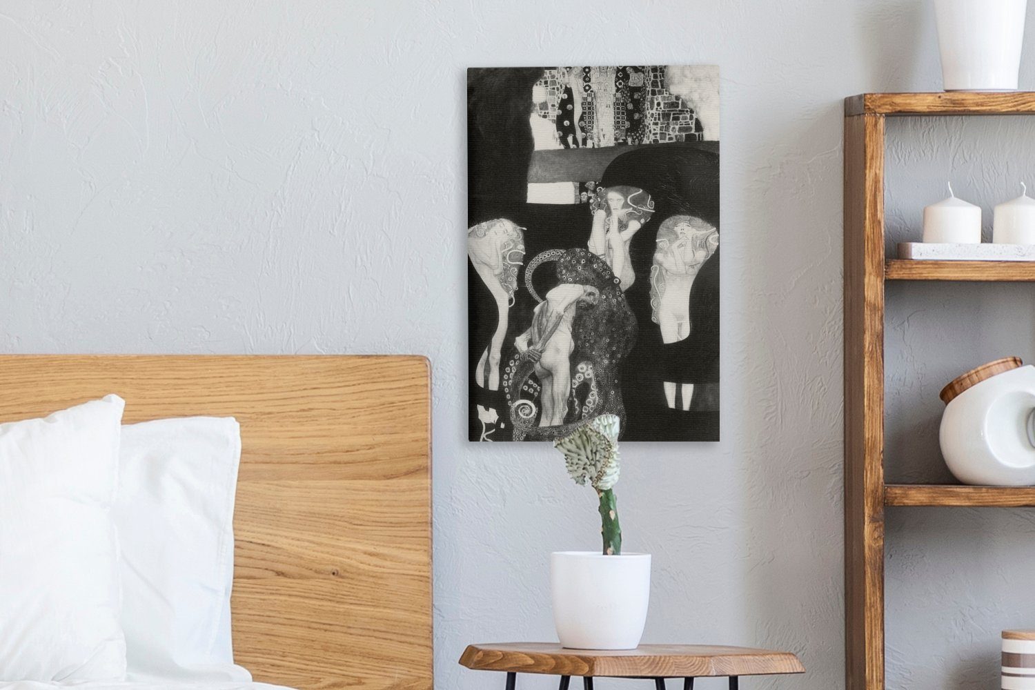 - inkl. cm St), Leinwandbild Zackenaufhänger, fertig OneMillionCanvasses® (1 20x30 (Endzustand) Gustav Leinwandbild Klimt, Jurisprudenz bespannt Gemälde,