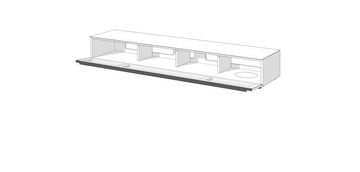 JUST by Spectral Lowboard Just.Bravo JSB2024 mit Stoffklappe und satinierter Glasdeckplatte (Optional mit TV-Halterung)