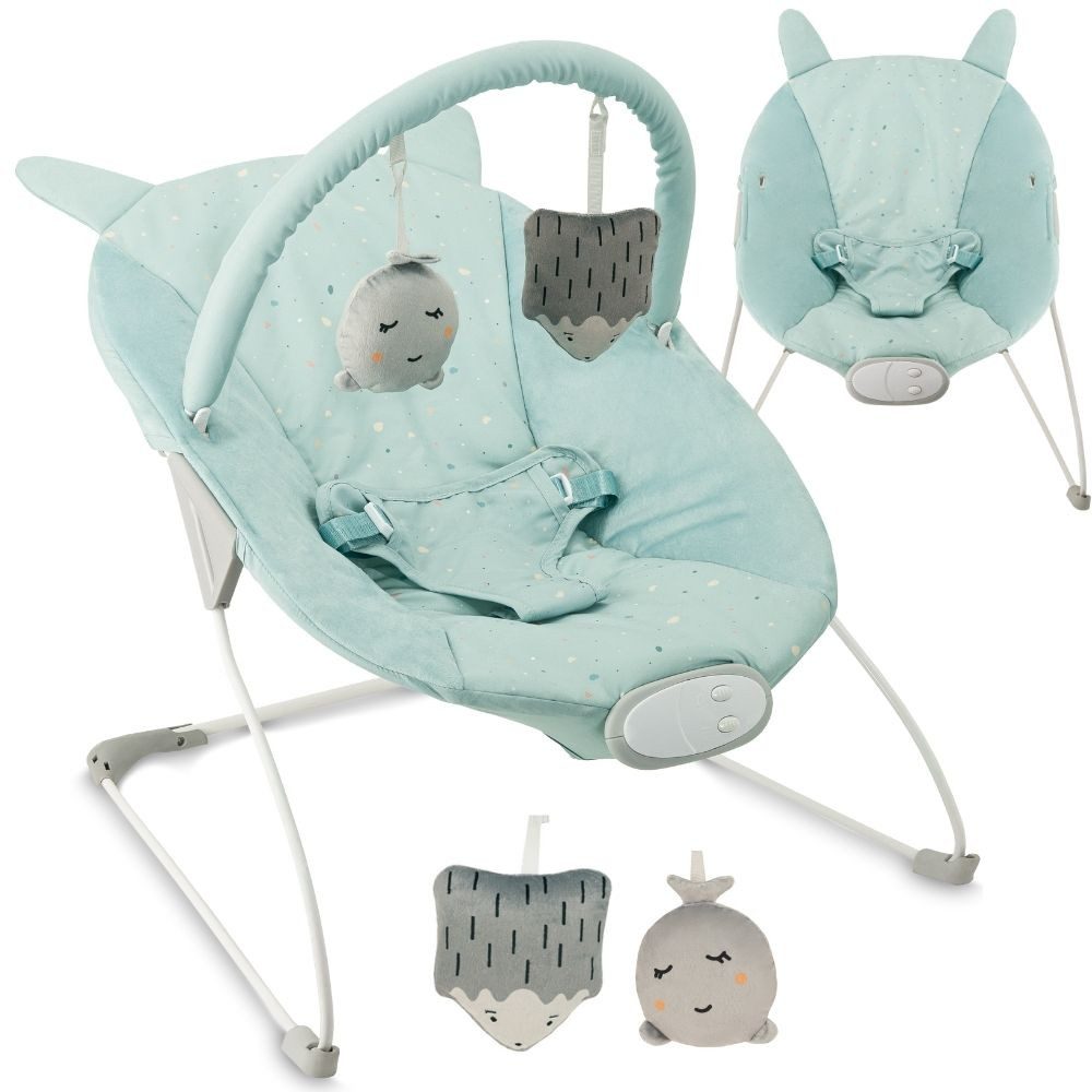 MoMi Babywippe GLOSSY, mit Vibration, Musik und Spielbogen