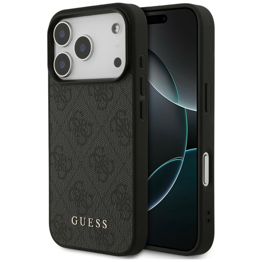 Guess Handyhülle Classic iPhone 18 Pro Schutzhülle Case Kunstleder Logo Metall 6,3 Zoll, Kantenschutz