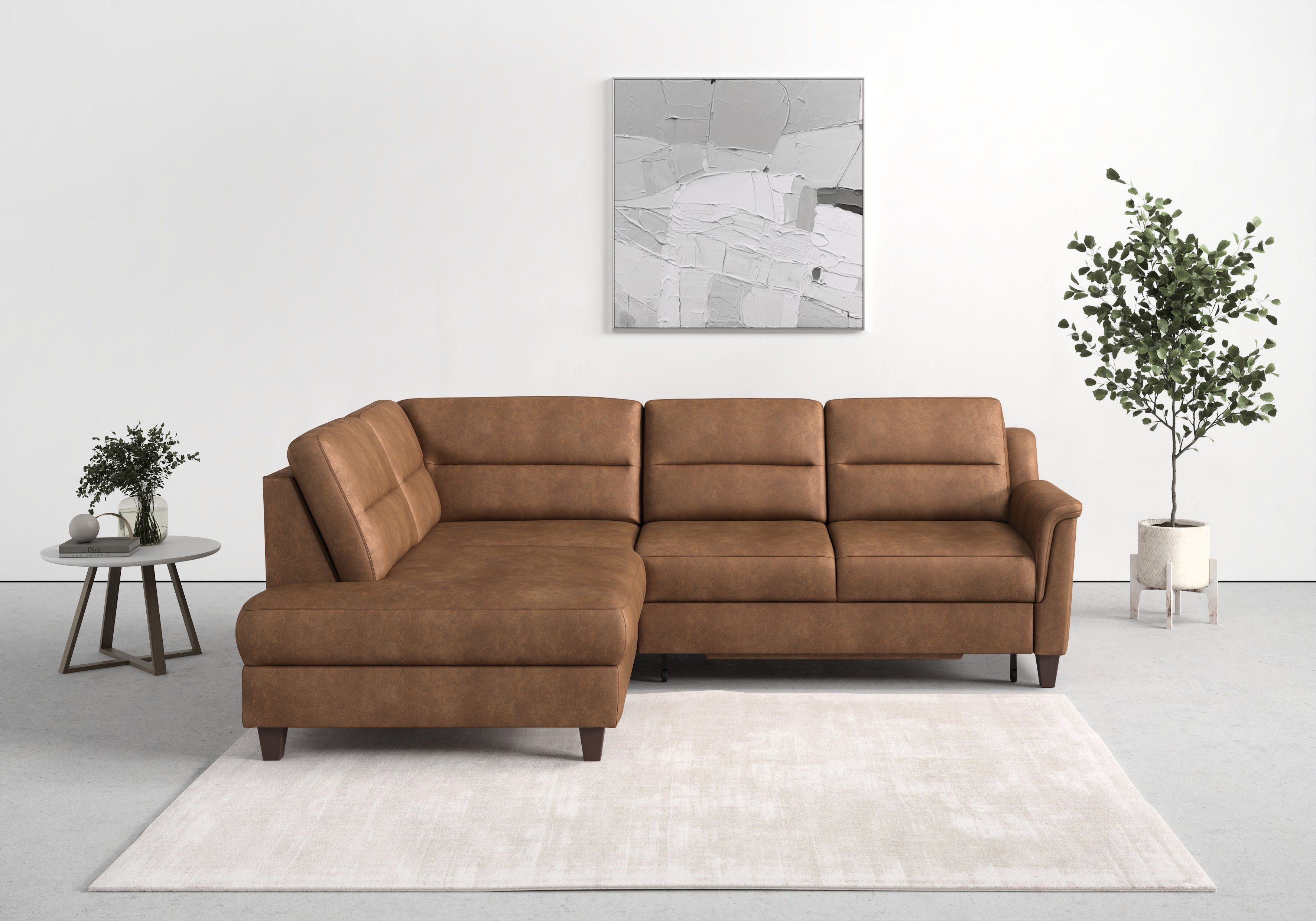 sit&more Ecksofa Farö L-Form, inklusive Federkern, wahlweise mit Bettfunktion und Bettkasten