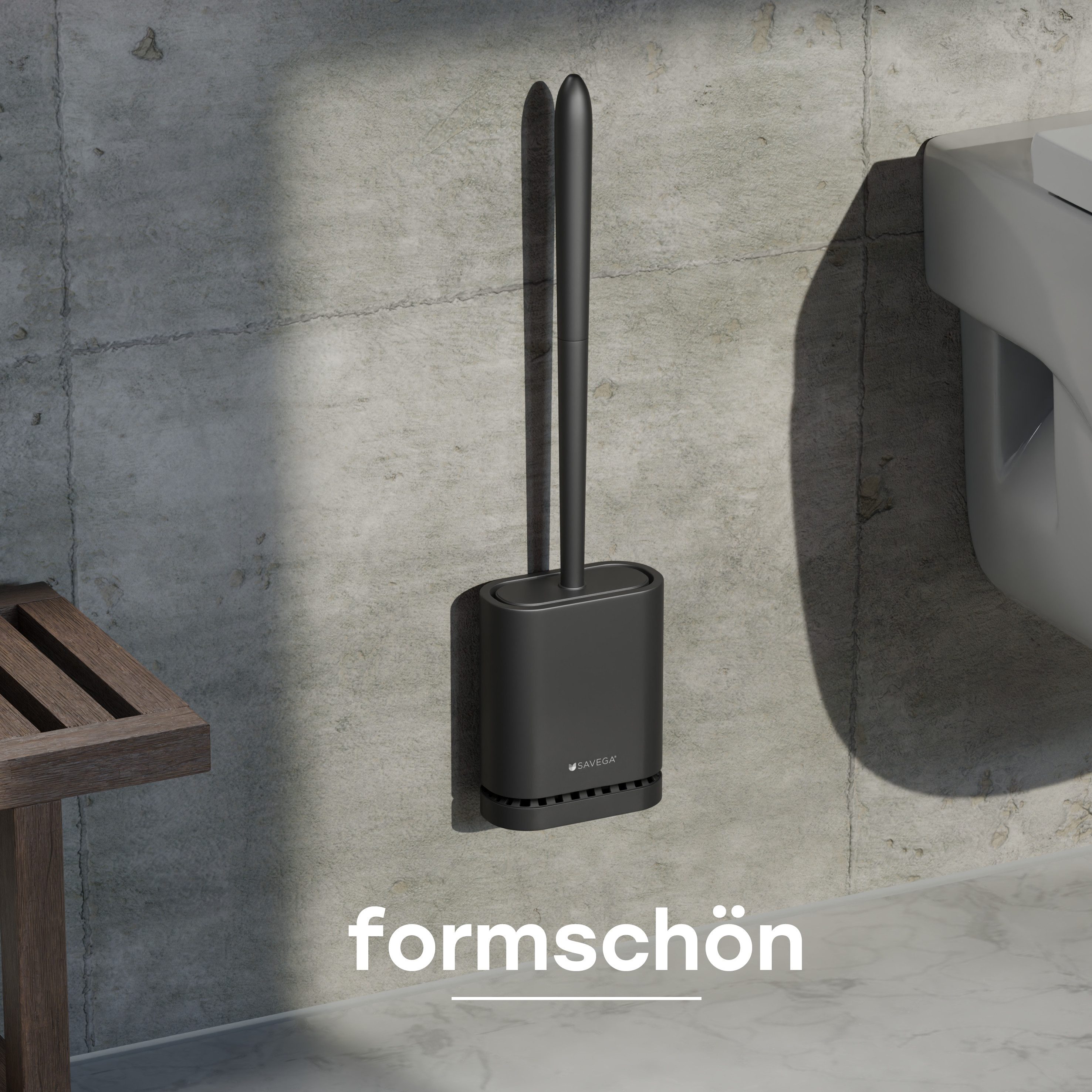 SAVEGA WC-Reinigungsbürste SAVEGA - moderne Klobürste Silikon Wandmontage, Gästewc, Toilette, WC, Sanitärraum, Badezimmer, (Packung, 2-tlg), Kunststoff, hygienisch, rostfrei, platzsparend, modern, langlebig