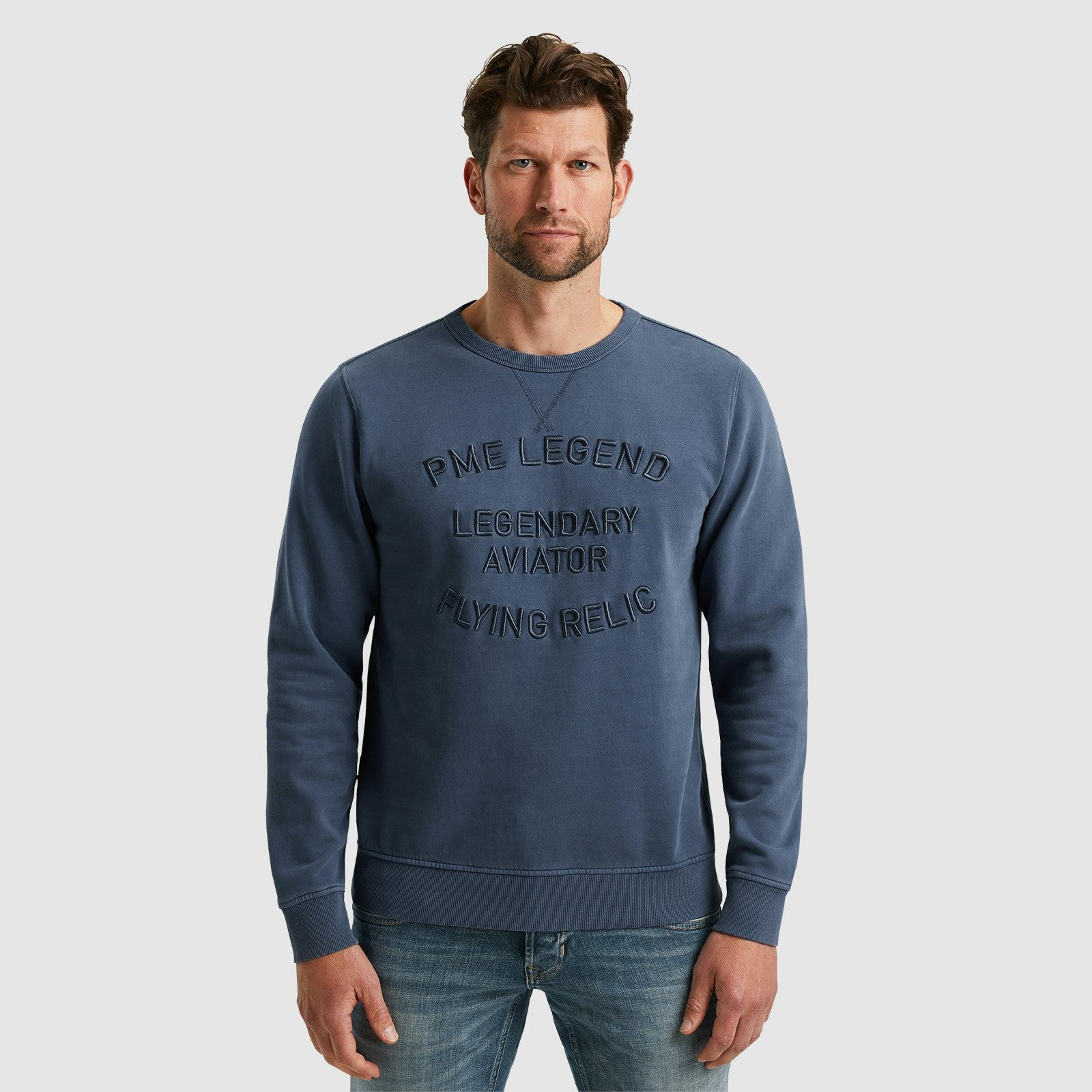 PME LEGEND Sweatshirt Crewneck gd terry mit Schriftzug