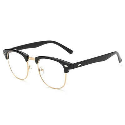 BEARSU Brille »Blaulichtfilter Brille Computer Gaming Brillen Halb Randloser Rahmen Anti Ermüdung Brille für Herren Damen«